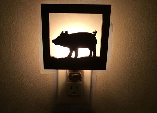 Night Light with Interchangeable Shade - Pig Design