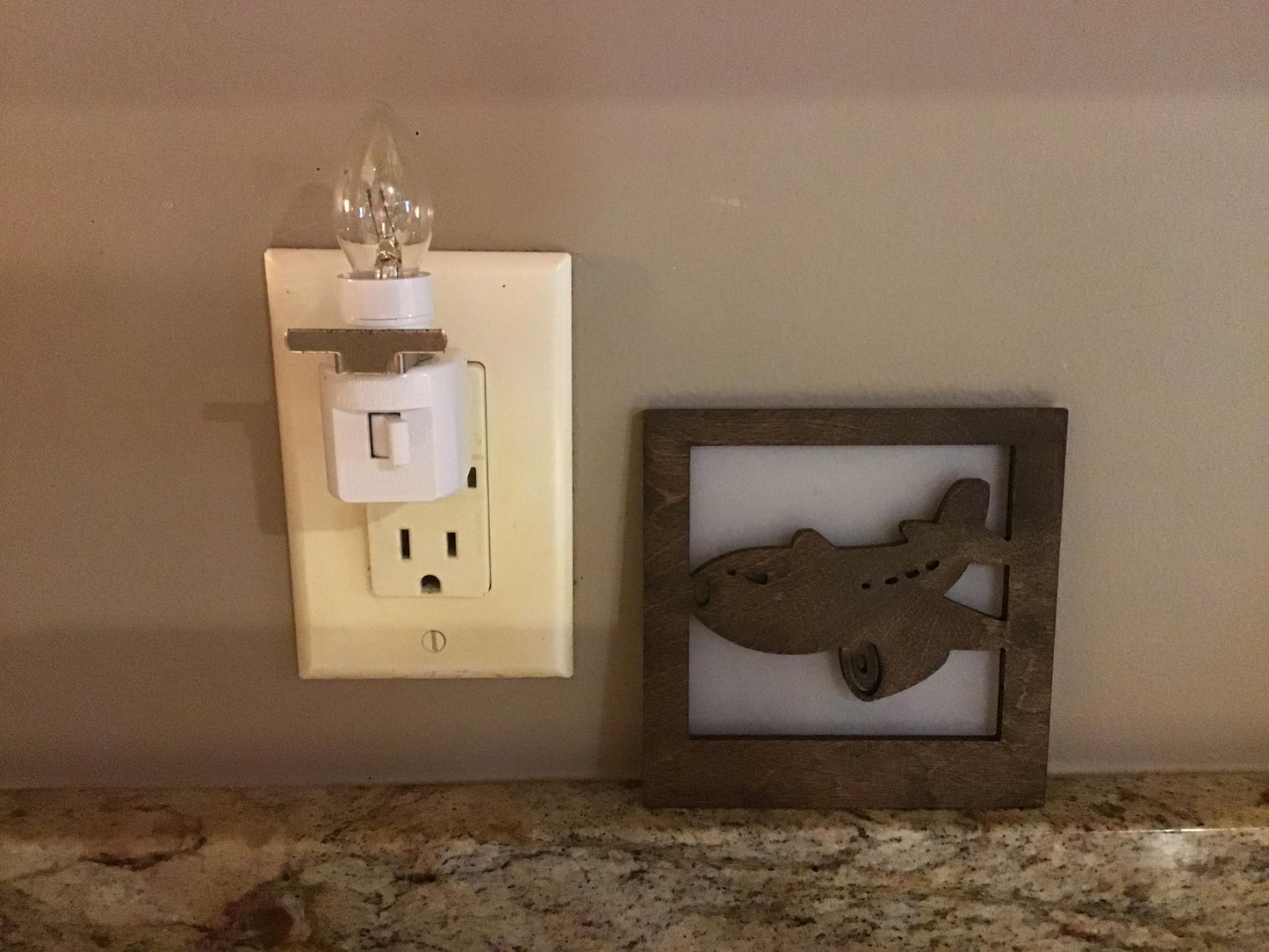 Swivel Night Light with Interchangeable Shade - Toy Plane Design