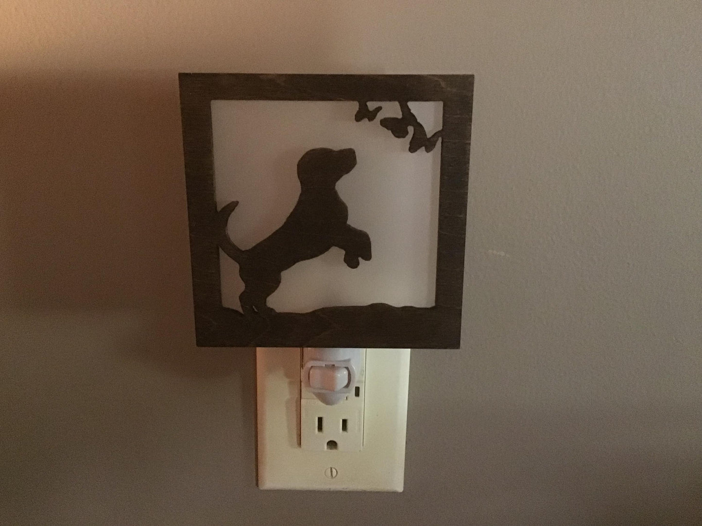 Swivel Night Light with Interchangeable Shade - Puppy & Butterflies Design