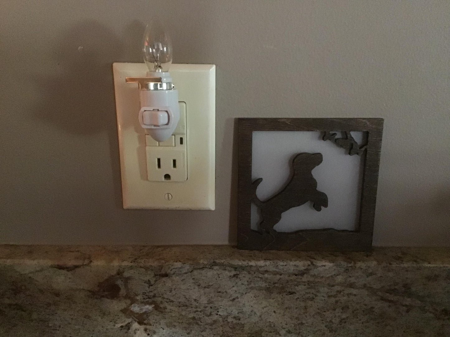 Swivel Night Light with Interchangeable Shade - Puppy & Butterflies Design