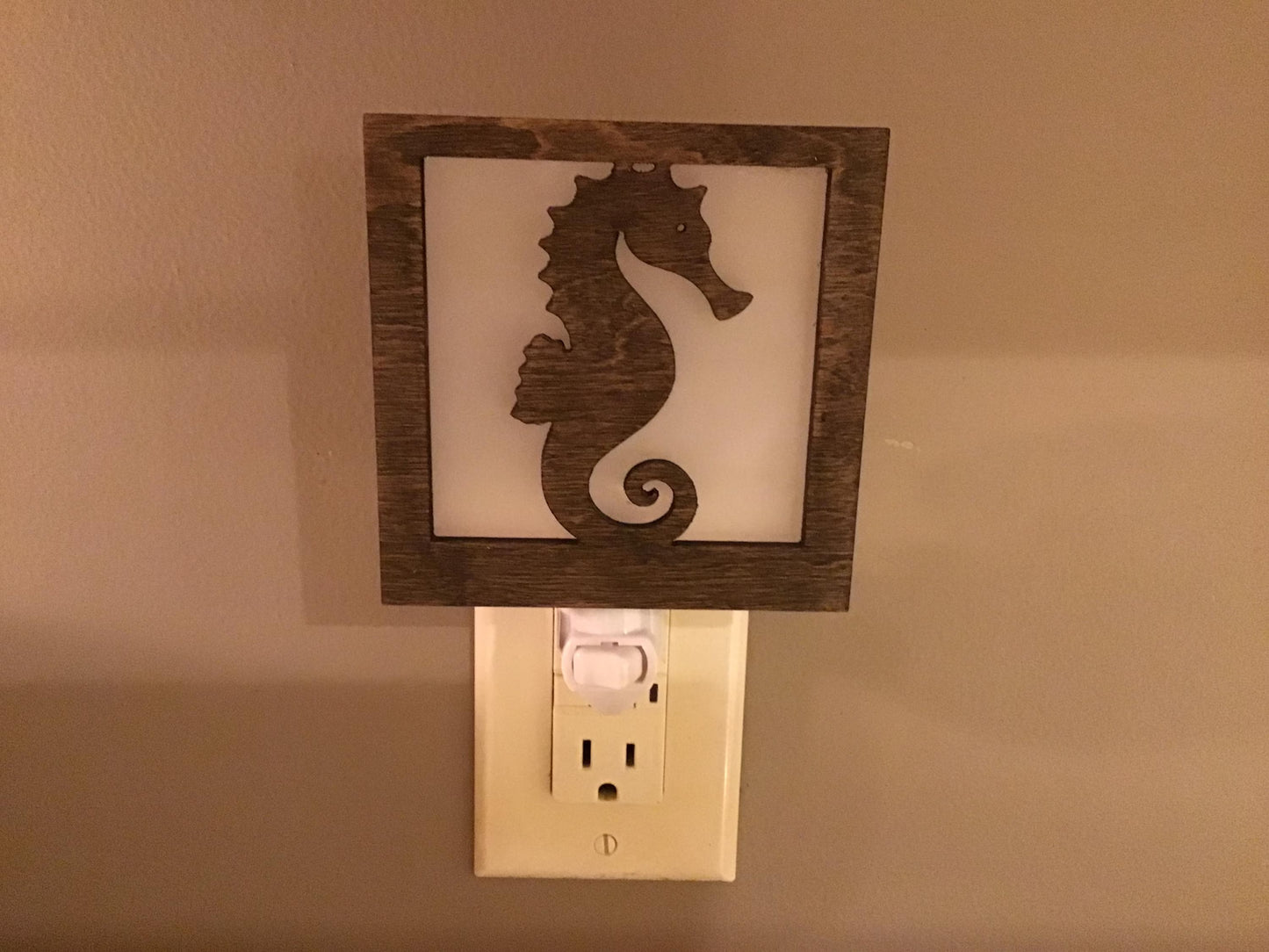 Swivel Night Light with Interchangeable Shade - Seahorse Design