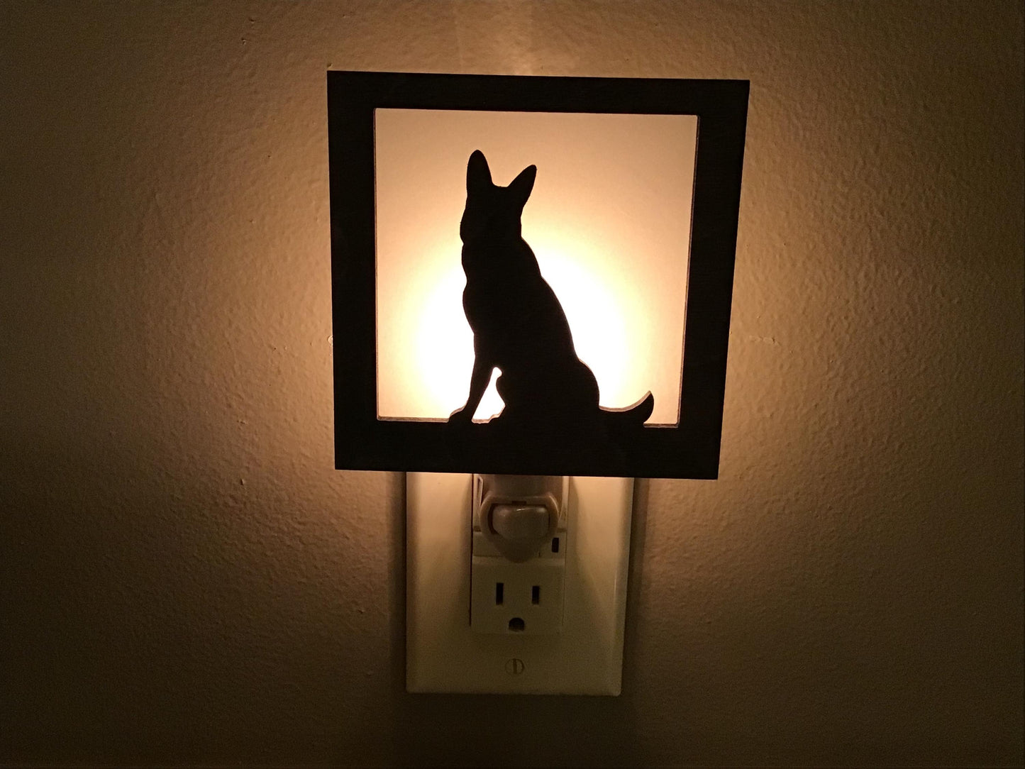 Swivel Night Light with Interchangeable Shade - German Shepherd or Alsatian Dog Breed Design