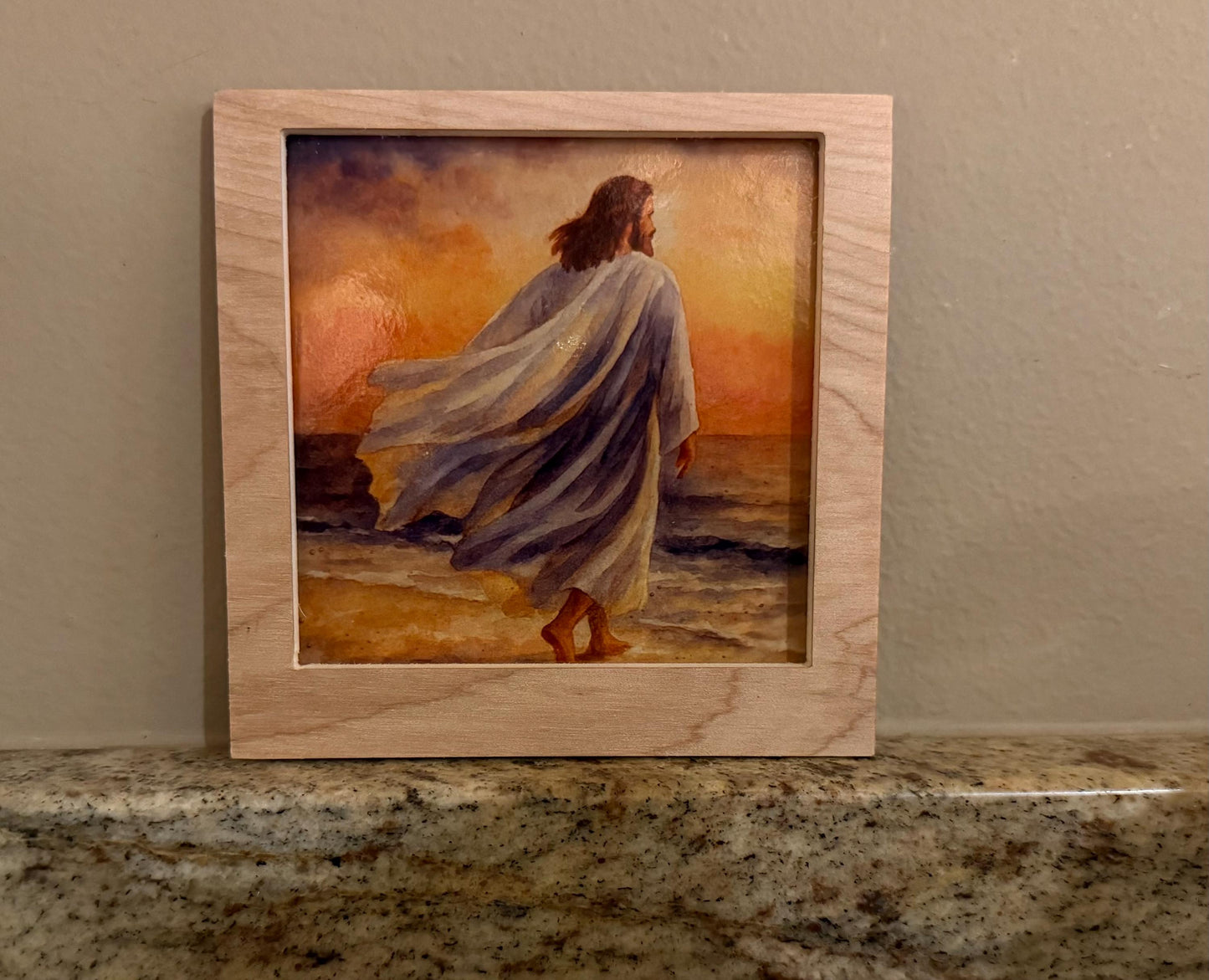 Swivel Night Light with Interchangeable Shade - Jesus on the Beach Design
