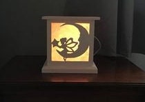 Rustic Wood Accent/Table Lamp - Celestial Fairy Design