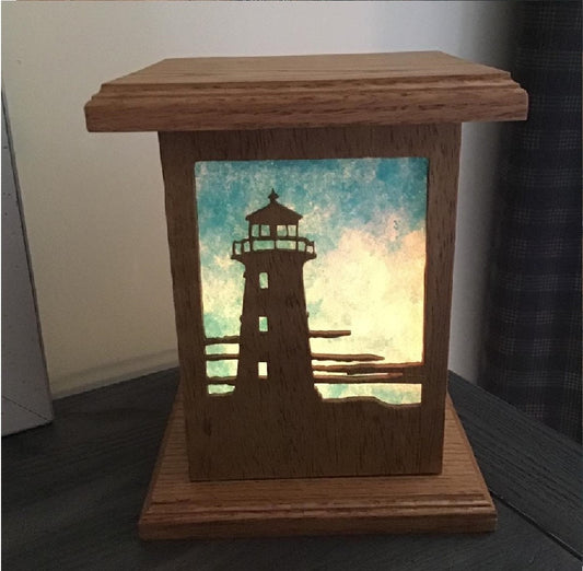 Rustic Wood Accent/Table Lamp - Lighthouse Design
