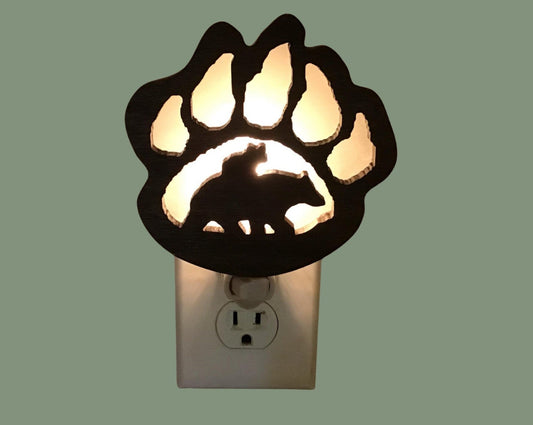 Interchangeable Night Light Shade - Bear Paw with Mama and Baby Bear Design