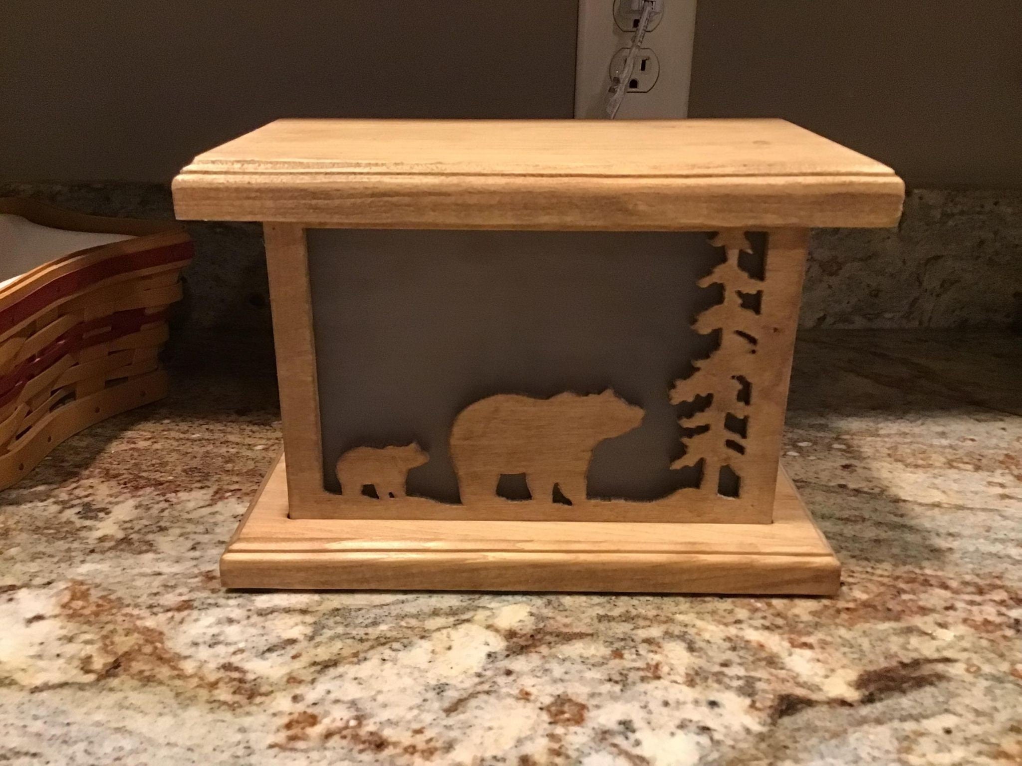 Wood Nightlight, Lantern or Accent Table Lamp - Mama Bear & Cub hot - Wildlife or Rustic Decor for Camper, RV or Home - Gift for Bear Lovers