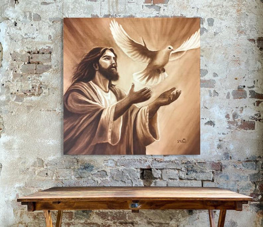 "Prince of Peace" Original Oil Painting, 20" x 20" on Gallery Wrap Canvas