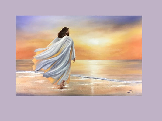 "On Golden Shore" Original Oil Painting, 20" x 20" on Gallery Wrap Canvas