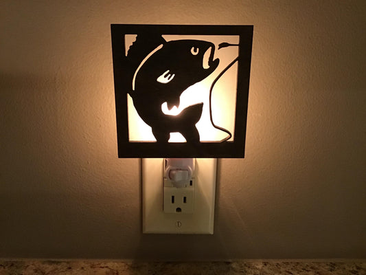 Swivel Night Light with Interchangeable Shade - Big Mouth Bass Design