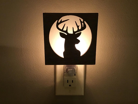 Swivel Night Light with Interchangeable Shade - Buck Whitetail Deer Design