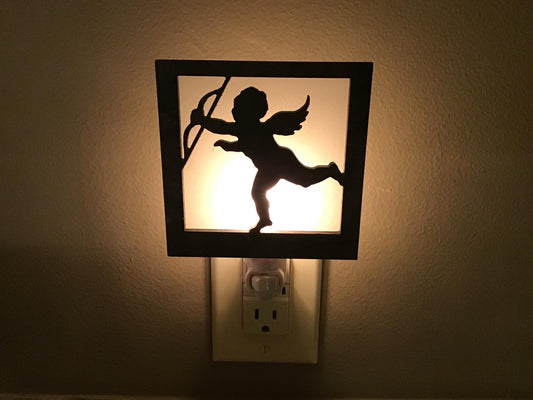 Swivel Night Light with Interchangeable Shade - Valentine's Day Cupid Design