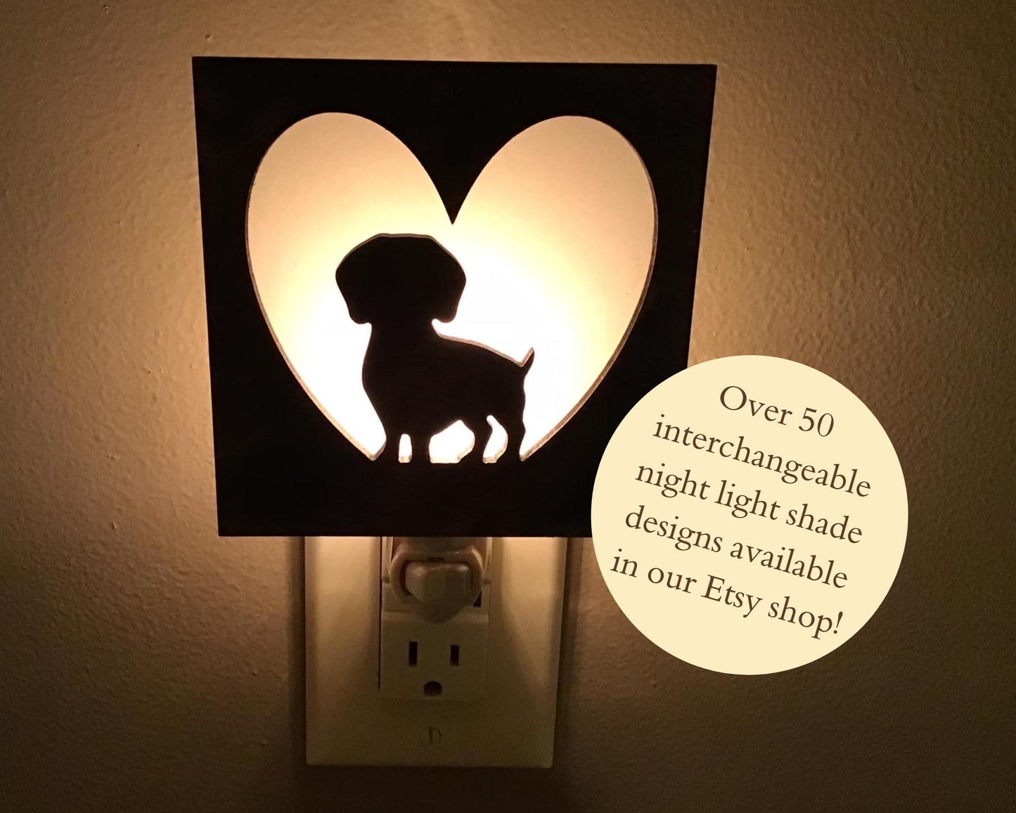 Swivel Night Light with Interchangeable Shade - Dog Breed Design - Dachshund