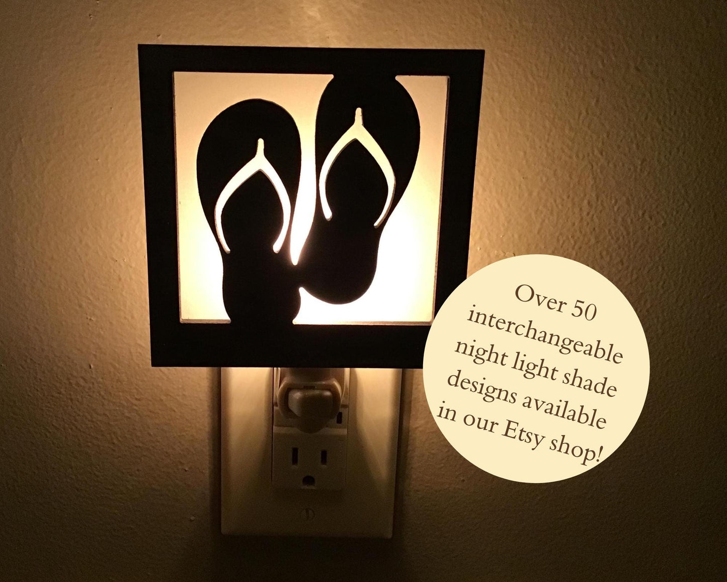 Swivel Night Light with Interchangeable Shade - Flip Flops Design