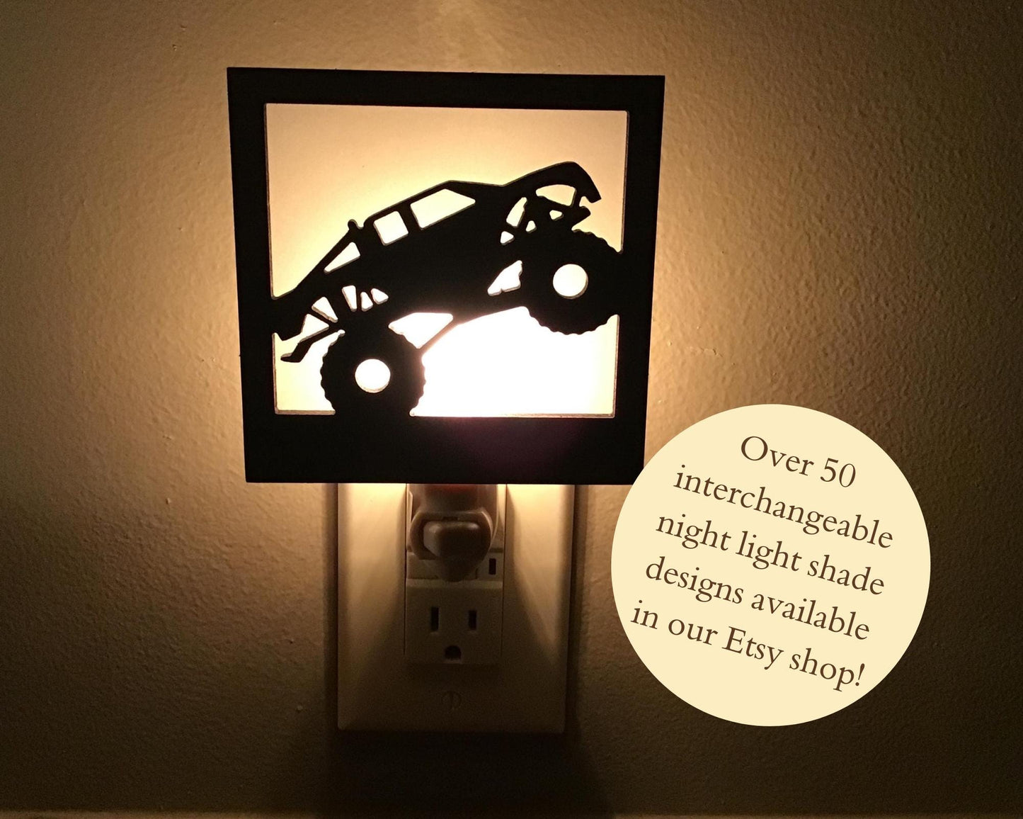 Swivel Night Light with Interchangeable Shade - Monster Truck Design