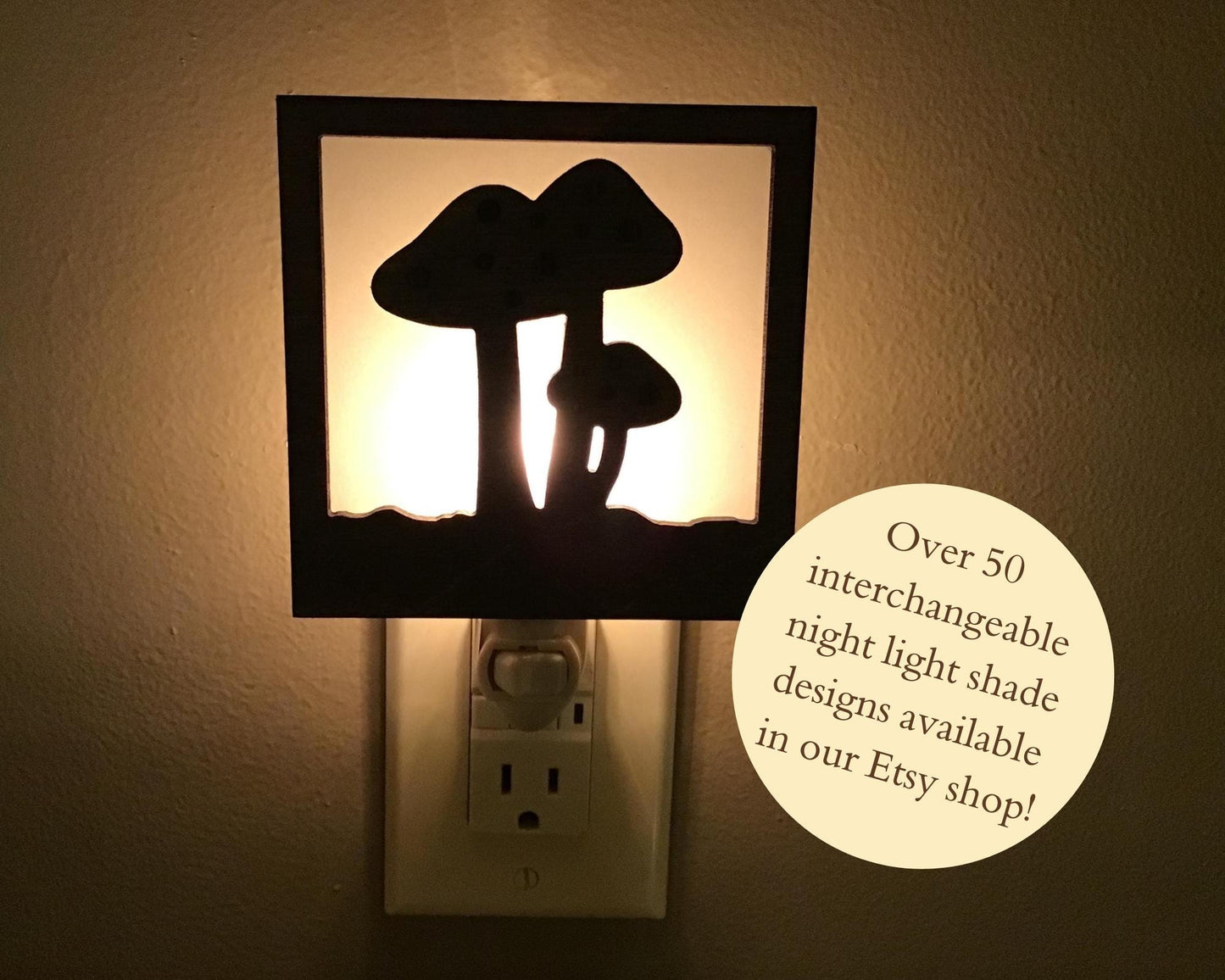 Swivel Night Light with Interchangeable Shade - Mushroom Design