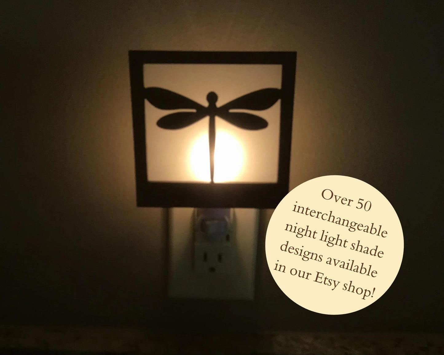 Swivel Night Light with Interchangeable Shade - Dragonfly Design