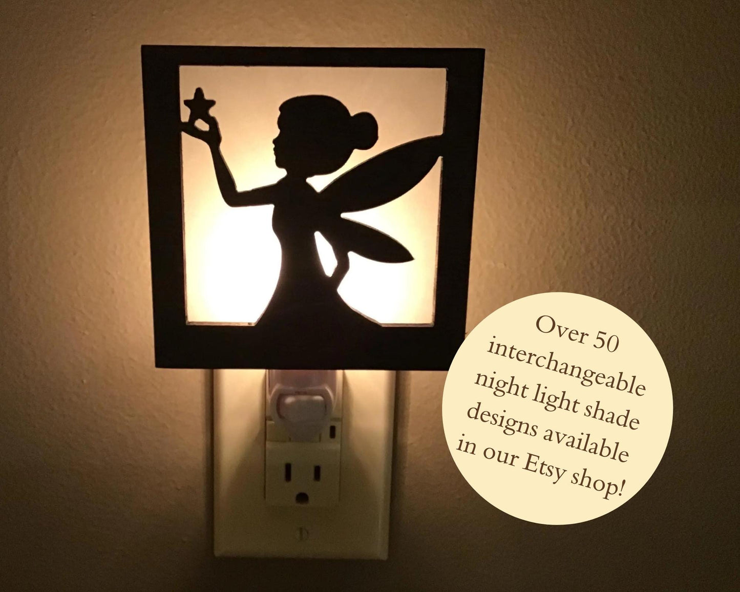 Swivel Night Light with Interchangeable Shade - Fairy Design