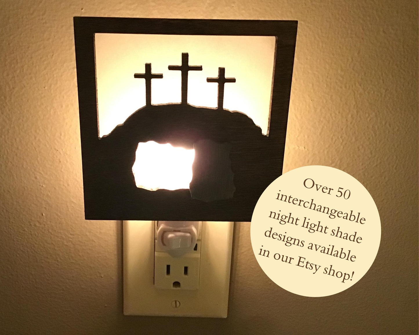 Swivel Night Light with Interchangeable Shade - Jesus' Empty Tomb Design