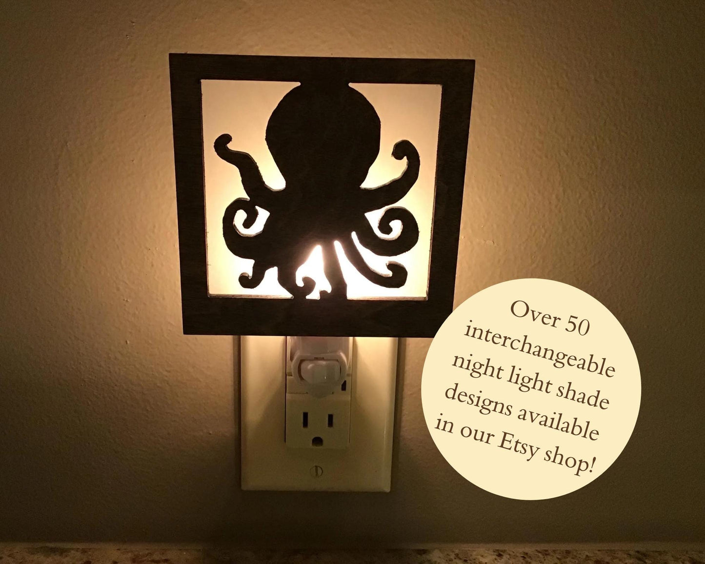 Swivel Night Light with Interchangeable Shade - Octopus Design