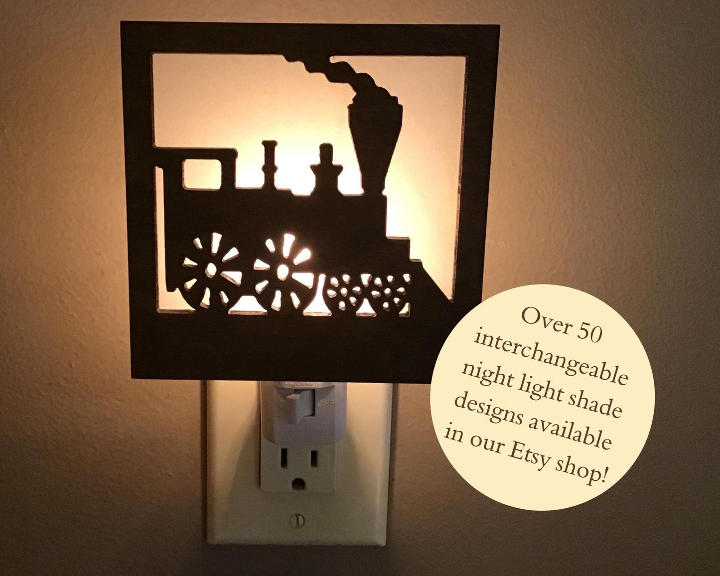 Swivel Night Light with Interchangeable Shade - Train Design